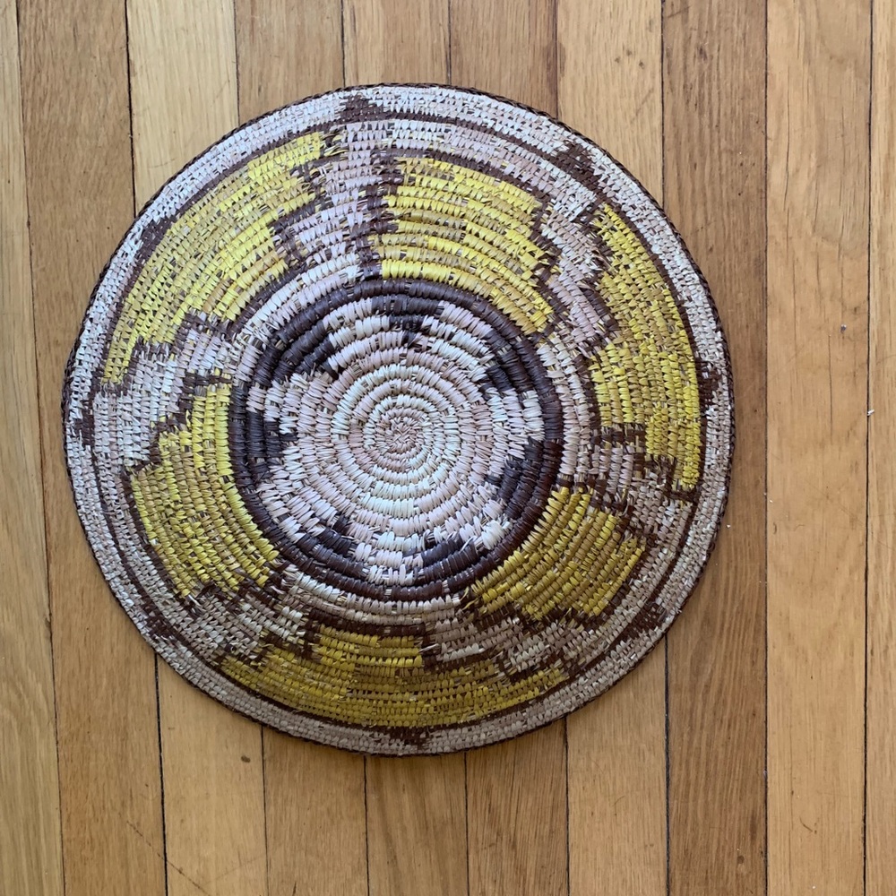 SOLD Round Hand Woven Basket - Picture 2 of 4